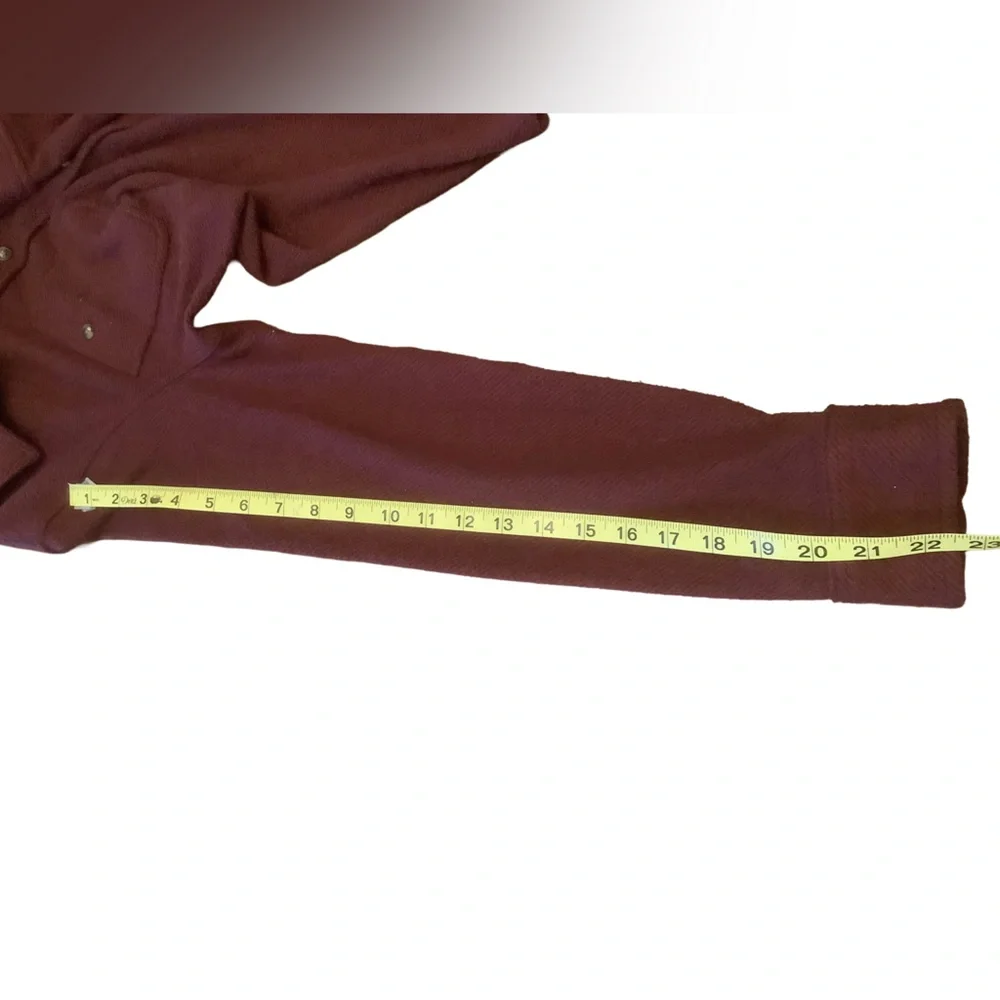 Faherty Brushed Knit Button Up Shirt Burgundy Cozy Soft Top Small - Picture 8 of 9